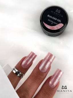 Manita Professional Гель моделирующий для ногтей с хлопьями юки / Builder Gel Moonlight №04, 15 мл