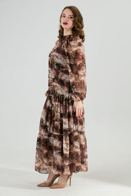 Костюм NIKVA н1022-1 шоколад и тигровая абстракция  фото 3