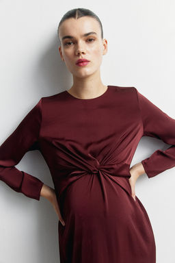 MAMA Vestido de saten drapeado con detalle de nudo - H&m фото 3