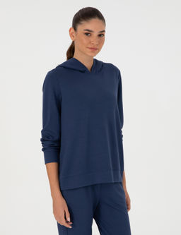 Lacivert Oversize Modal Kuma_ Sweatshirt