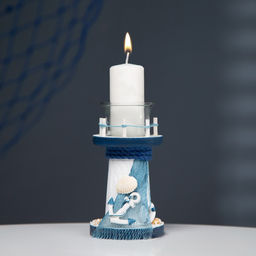 Деревянный подсвечник на 1 свечу «Маяк», 15×8×8 см