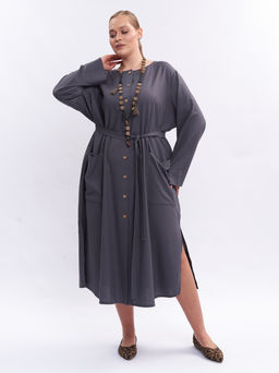 Платье-рубашка из льна TPP39352GRY23