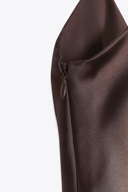 GATHERED SATIN MIDI DRESS - Zara фото 7
