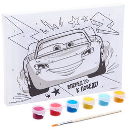 Картина по номерам для детей Молния Маккуин, 21?15 см, Тачки