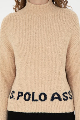 Женский свитер песочного меланжа - U.s. polo assn фото 13