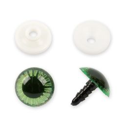 HobbyBe PGSL-20 Глаза пластиковые с фиксатором (с лучиками) d 20 мм 5 х 2 шт. зеленый