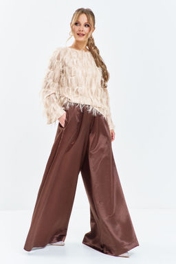 Костюм Euro Moda 663 бежевый/коричневый