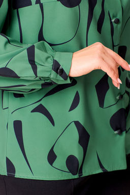 Блуза Swallow 803.2 черный+серебряный узор фото 767