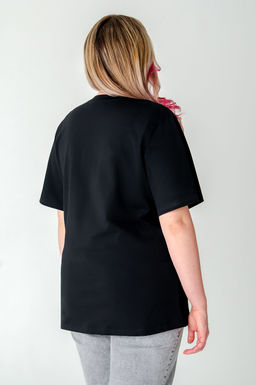 Арт. 3-1152 Футболка женская 50-58 (5 шт) Цвет:черный - Калинка фото 5