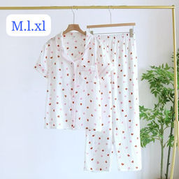 K12835 Костюм домашний: рубашка и брюки (муслин) БЕЛЫЙ_01