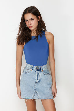 TRENDYOLMILLA Siyah Halter Yaka Vucuda Oturan Esnek Alttan C?tc?tl? Orme Body TWOSS20BD0044  фото 19