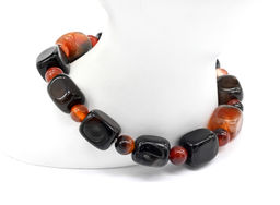 Браслет из сардоникса прямоугольник 9*12мм, шарик 6мм