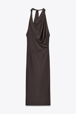 FLOWING NECKLINE DRESS WITH PLEATS - Zara фото 12