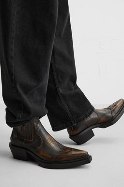 LEATHER COWBOY BOOTS - Zara фото 4