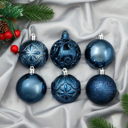 Ёлочные игрушки Сильва, шары новогодние, d=6 см, набор 12 шт., синий