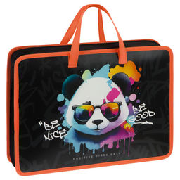 Папка на молнии с ручками А4 ArtSpace "The Colored Panda" ширина 70мм (ПТЛ-14Л70008) пластик