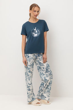 Е 20186/синий орион,японский сад пижама жен - Very neat фото 3