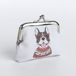 Цена за 4 шт. Кошелёк монетница на фермуаре, белый