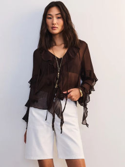 Джинсовые шорты прямые ZR2605092324-1 / Zarina  фото 7