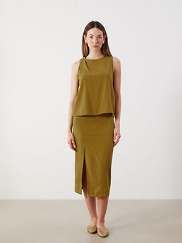 Bisiklet Yaka Aplike Detayl? Bluz