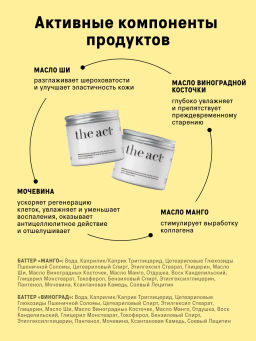 Набор баттеры для тела увлажняющие манго и виноград - The act фото 4