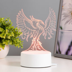 Светильник 3D RISALUX «Феникс», LED-ночник, RGB, от сети, 12×9.5×14.5 см