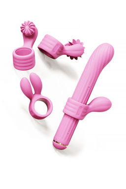 Вибратор со сменными насадками OTOUCH Magic Stick S1 Plus, силикон, розовый, 21,5 см