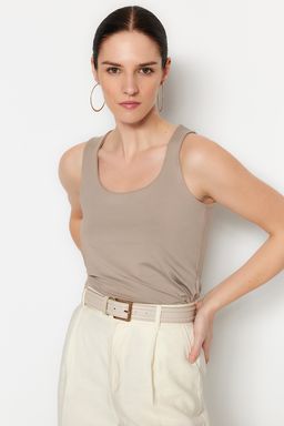 Vizon Kare Yaka Fitted/Vucuda Oturan Esnek Orme Atlet TWOSS23AL00037