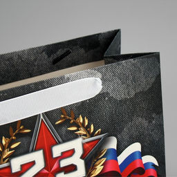 Цена за 2 шт. Пакет подарочный ламинированный, упаковка, «23 февраля», MS 23×18×10 см