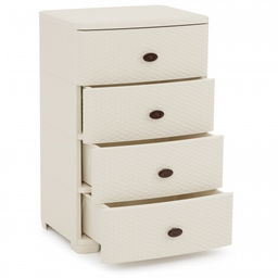 Комод широкий "Плетенка" 4-х секц.слон.кость М4059