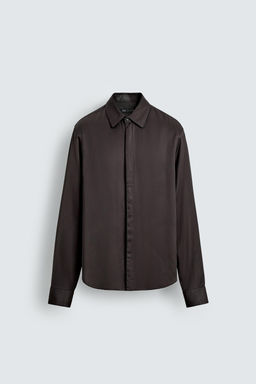 SATIN SHIRT WITH CONTRAST TRIMS - Zara фото 7