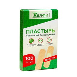 Пластырь медицинский бактерицидный на полимерной основе, 72 х 19 мм, 1 набор * 100 шт.