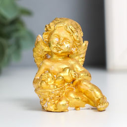 Фигурка полистоун Ангел с сердцем, золото, 4.5?4.5?5.7 см, МИКС