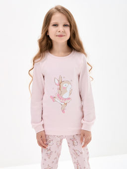 Нежно-розовая пижама для девочки с принтом - Kogankids фото 15