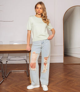 Футболка #ОКТ185001, мята - Dommod фото 4