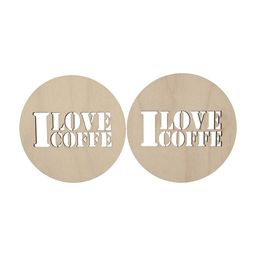 Заготовка для декорирования Mr. Carving ВД-297 Подставка под горячее фанера 8.5 х 8.5 х 0.3 см 2 шт I love coffee