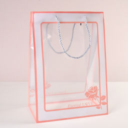 Цена за 10 шт. Пакет подарочный 30х20х13 прозрачный с ручками / 904-71 /уп 10/500/пластик - Галеонтрейд фото 3