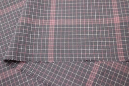 Вареный (стираный) хлопок Клетка (цв.пыльная роза/белый) на сером, ш.2.5м, хл-100%, 115гр/м.кв - Купава фото 5