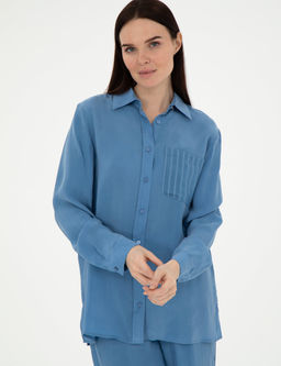 _ndigo Comfort Fit Uzun Kollu G_mlek
