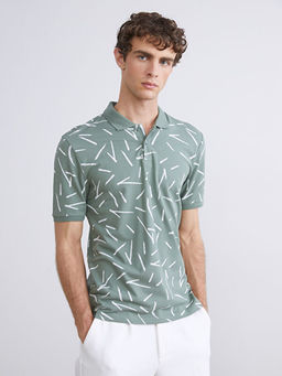 Polo Yaka Desenli Pike Erkek Ti??rt