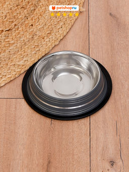 Миска металлическая, серая, с прорезиненным дном, 475 мл AEDBNTCRS - 02