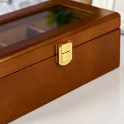 Шкатулка дерево 2 отделения под часы и бижутерию Стиль коричневая 10,5х7х19,2 см - Simaland фото 2