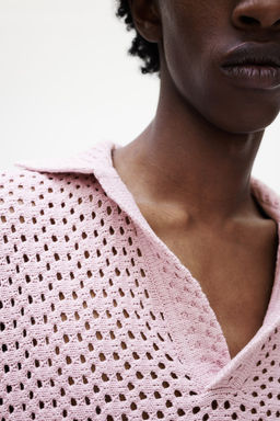 Polo en punto pointelle Loose Fit - H&m фото 3