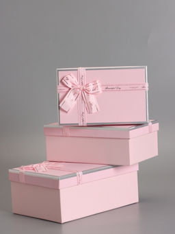 Набор подарочных коробок 3 в 1 прямоугольные с бантом, сладкая вата, 23×16×9.5; 21×14×8; 19×12×6.5 см