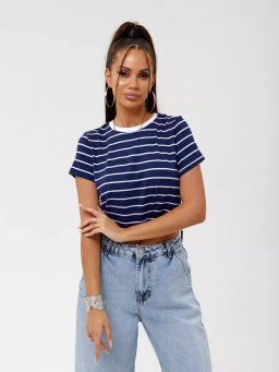 Женский топ в полоску морячка тельняшка CRACPOT 129-sh - Сracpot фото 2