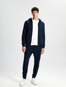 Kap??onlu Uzun Kollu Erkek Kal?n Fermuarl? Sweatshirt