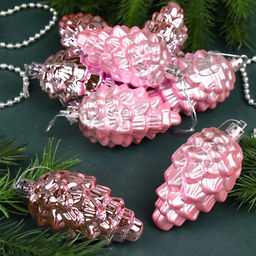 Елочное украшение Шишка 8 штук 8 см / 5620 /уп 72/ микс (Красный) - Галеонтрейд фото 12