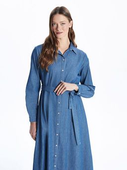 G?mlek Yaka Kad?n Jean Elbise