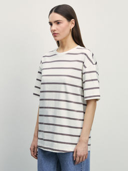 Футболка оверсайз в полоску / Zarina  фото 4