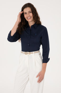 Kad_n Lacivert Uzun Kollu Basic G_mlek Sepette S_rpriz _ndirim